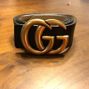 Gold Buckle on Black Belt
